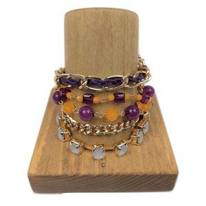 Charming Charlie Gold Purple Multi-strand Bracelet